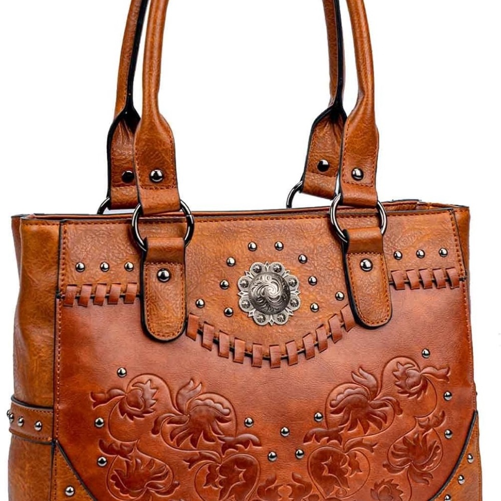 Elegant Brown Leather Tote Bag